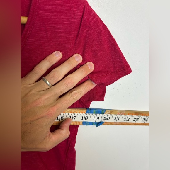 Toad & Co Organic Cotton Women's Red V-Neck Top Blouse Size S Casual outdoor - Picture 4 of 11